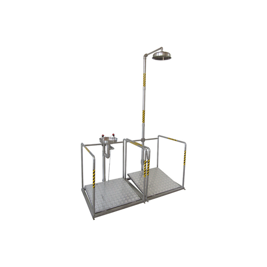 Douche d'urgence avec lave-yeux et visage
